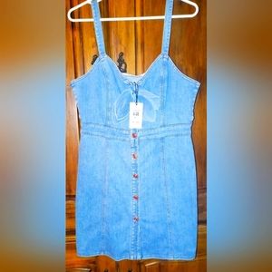 7ForAllMankind Denim Button-down bow dress size XL